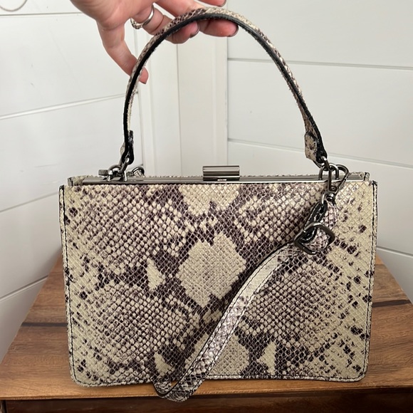 Handbags - Vintage python embossed leather, made in Italy